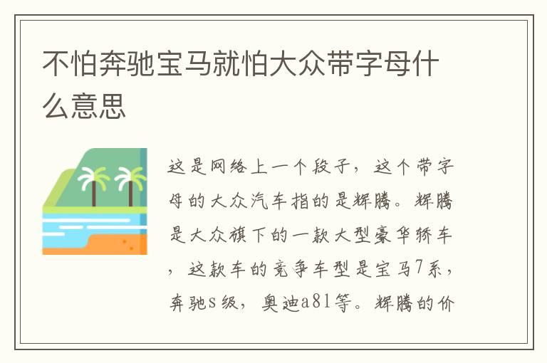 不怕奔驰宝马就怕大众带字母什么意思