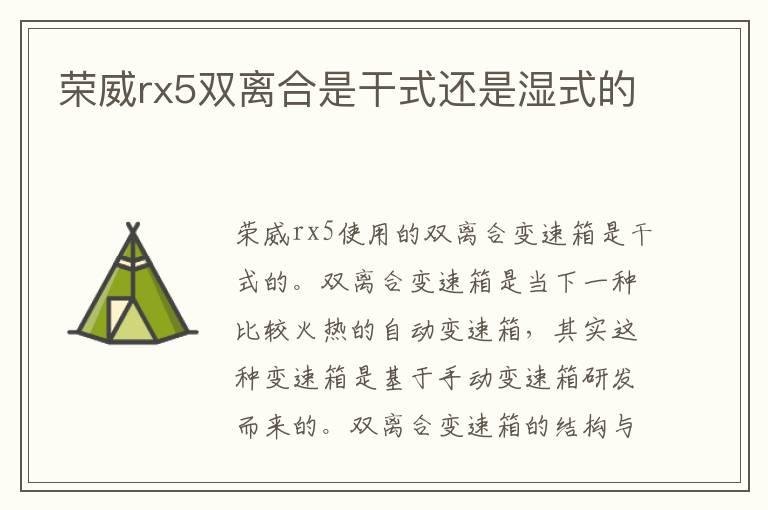 荣威rx5双离合是干式还是湿式的