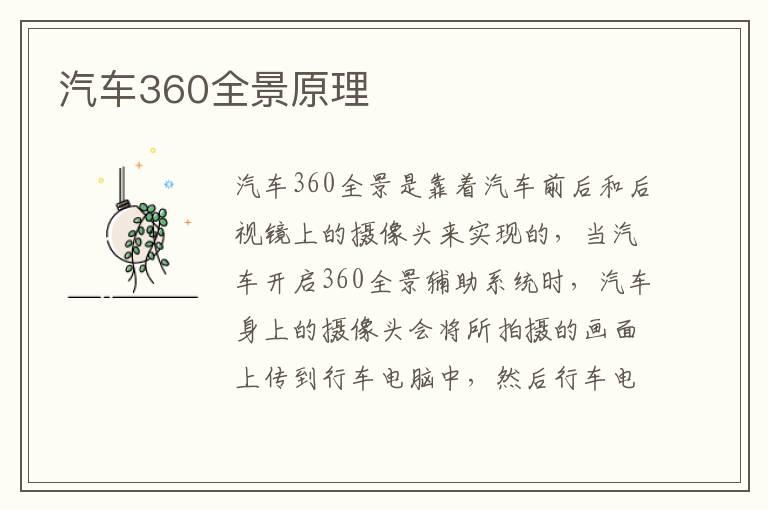 汽车360全景原理