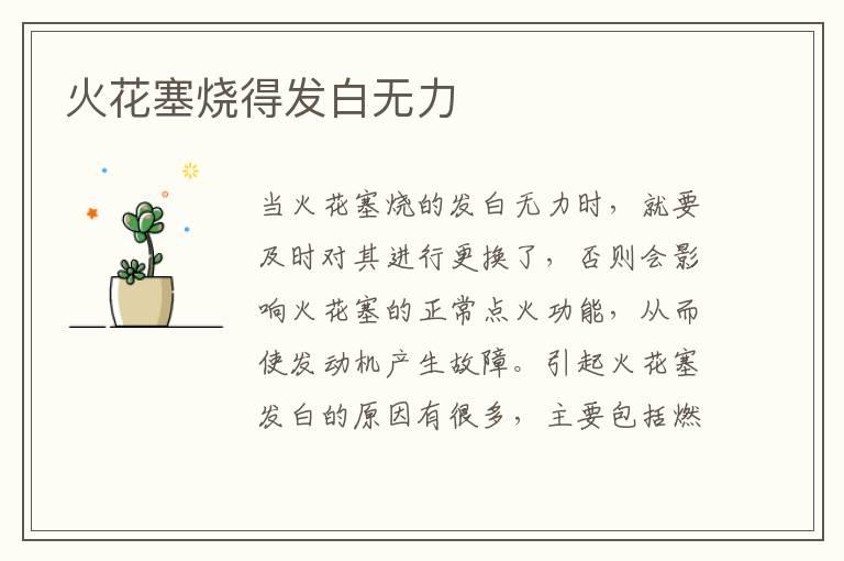 火花塞烧得发白无力