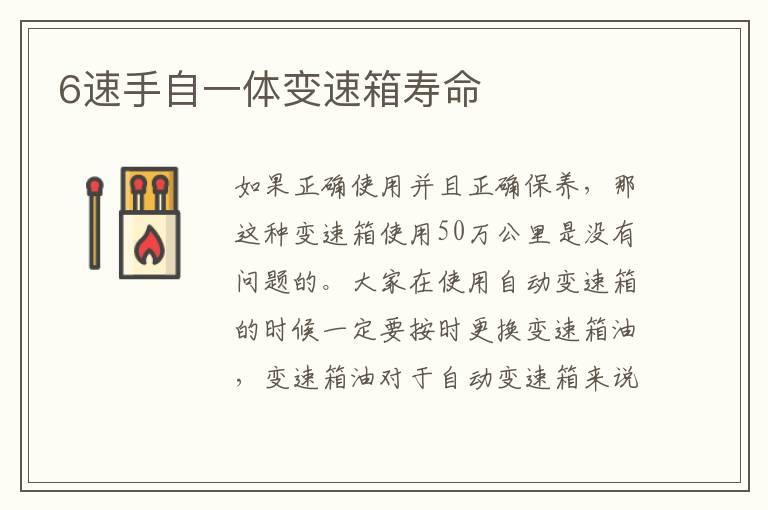 6速手自一体变速箱寿命