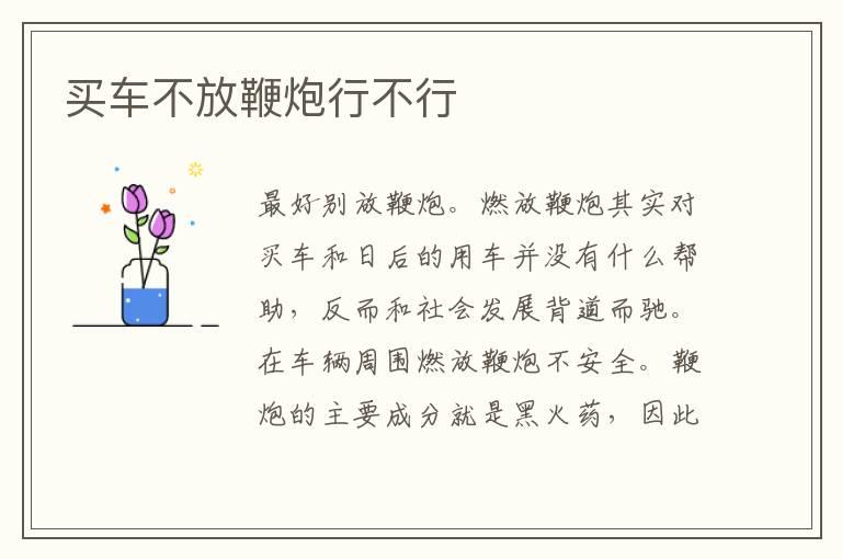 买车不放鞭炮行不行