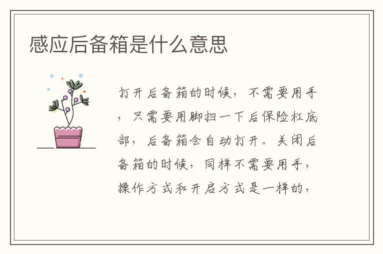 感应后备箱是什么意思