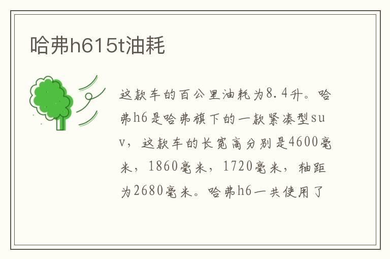 哈弗h615t油耗