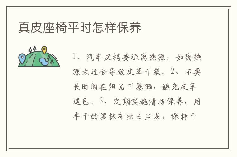 真皮座椅平时怎样保养