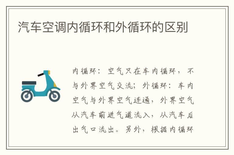 汽车空调内循环和外循环的区别