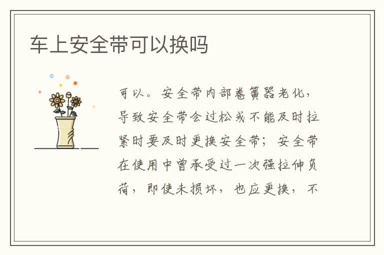 车上安全带可以换吗