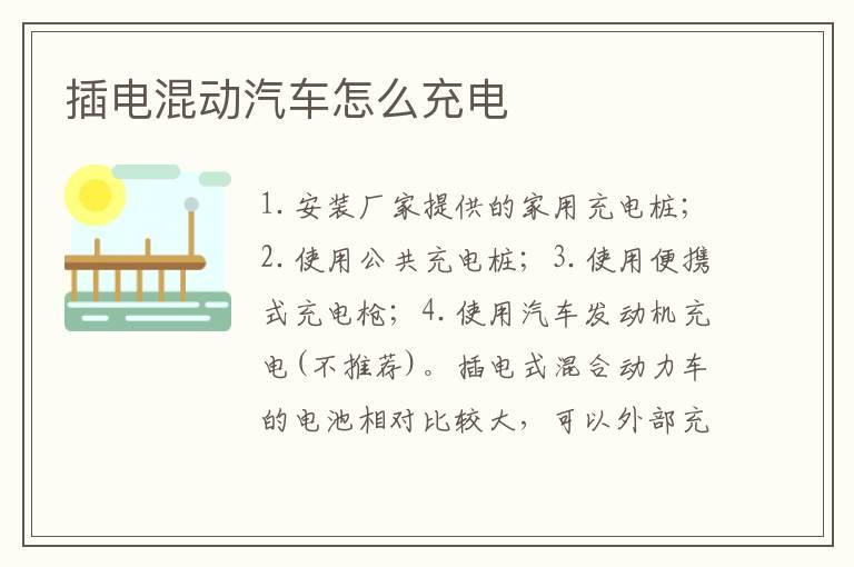 插电混动汽车怎么充电