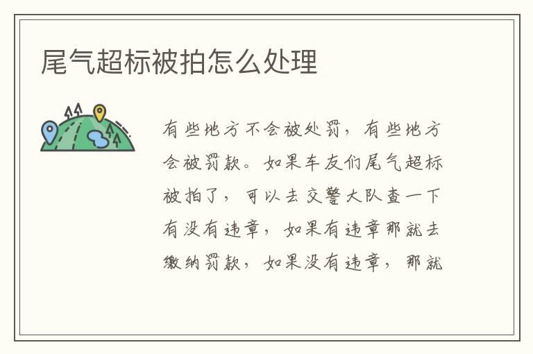 尾气超标被拍怎么处理