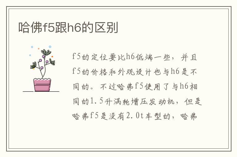 哈佛f5跟h6的区别