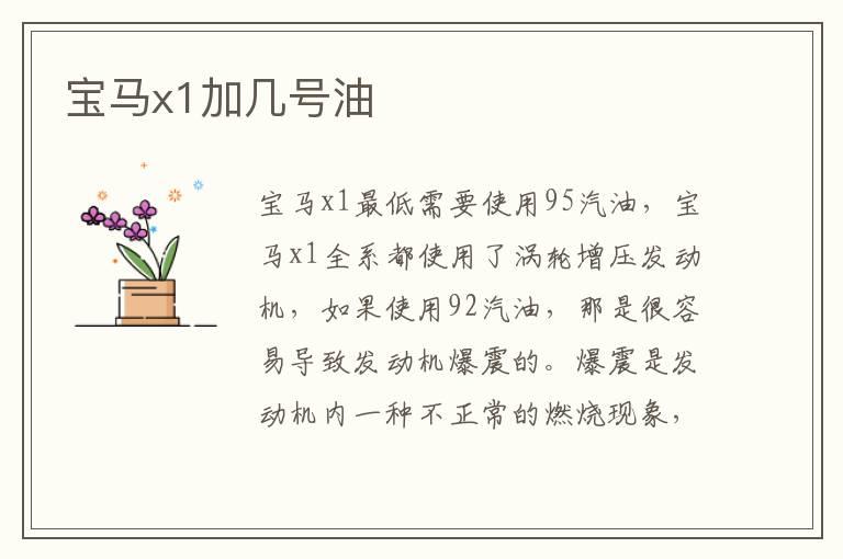 宝马x1加几号油