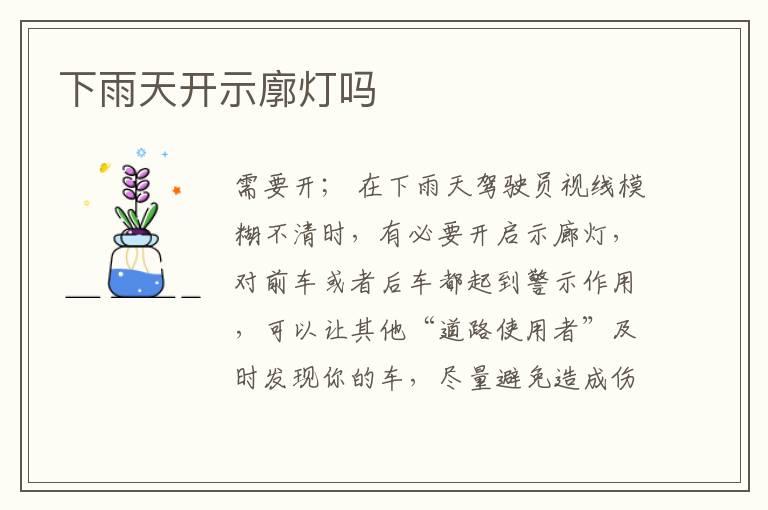 下雨天开示廓灯吗