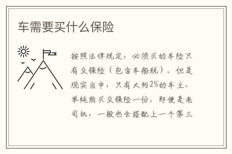 车需要买什么保险
