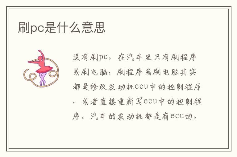 刷pc是什么意思