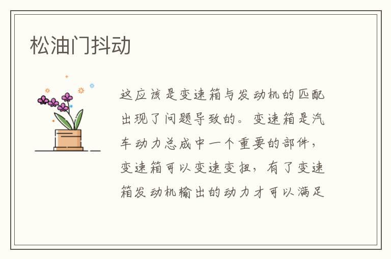 松油门抖动