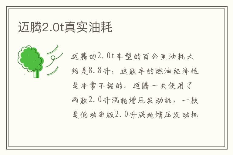 迈腾2.0t真实油耗