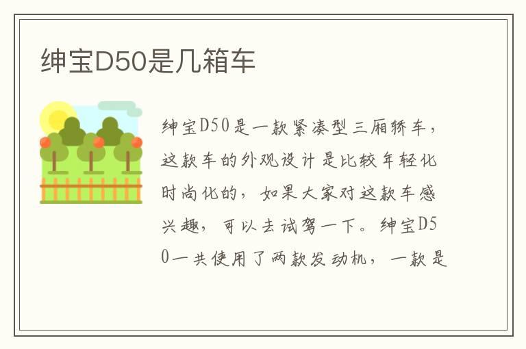 绅宝D50是几箱车