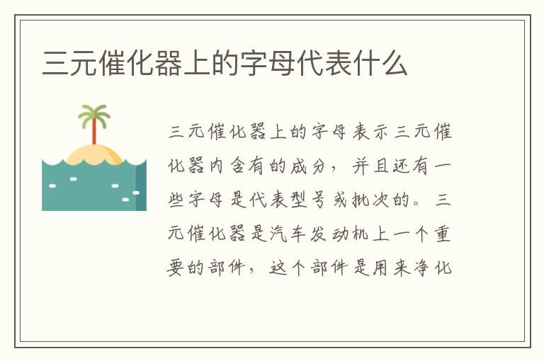 三元催化器上的字母代表什么