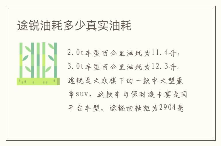 途锐油耗多少真实油耗