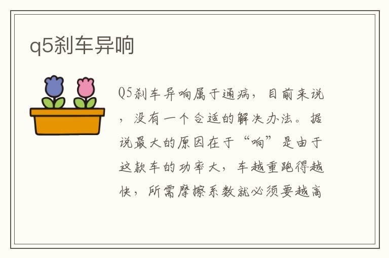 q5刹车异响