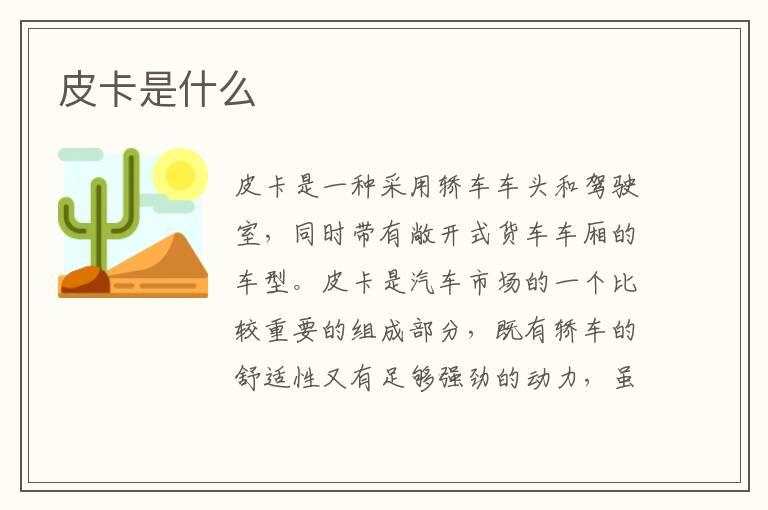 皮卡是什么