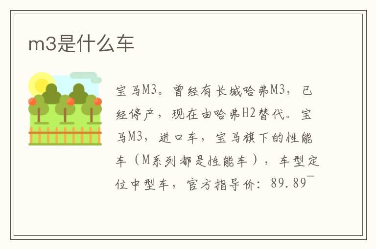 m3是什么车