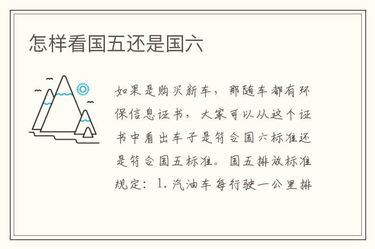 怎样看国五还是国六