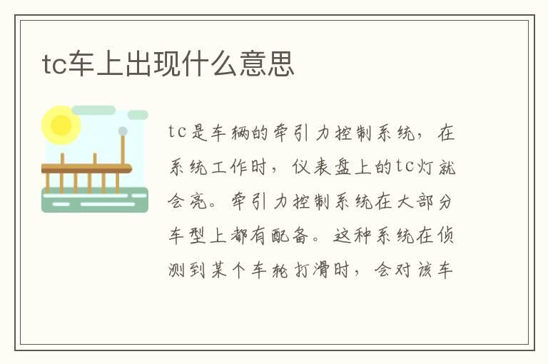 tc车上出现什么意思