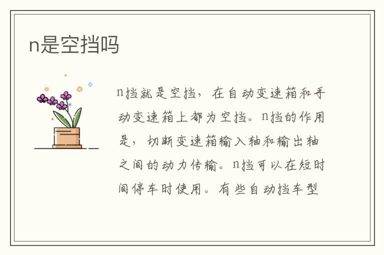n是空挡吗