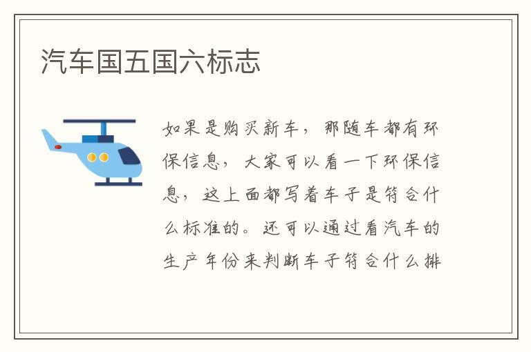 汽车国五国六标志