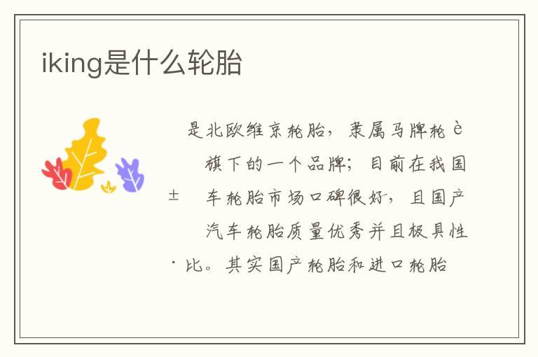 iking是什么轮胎