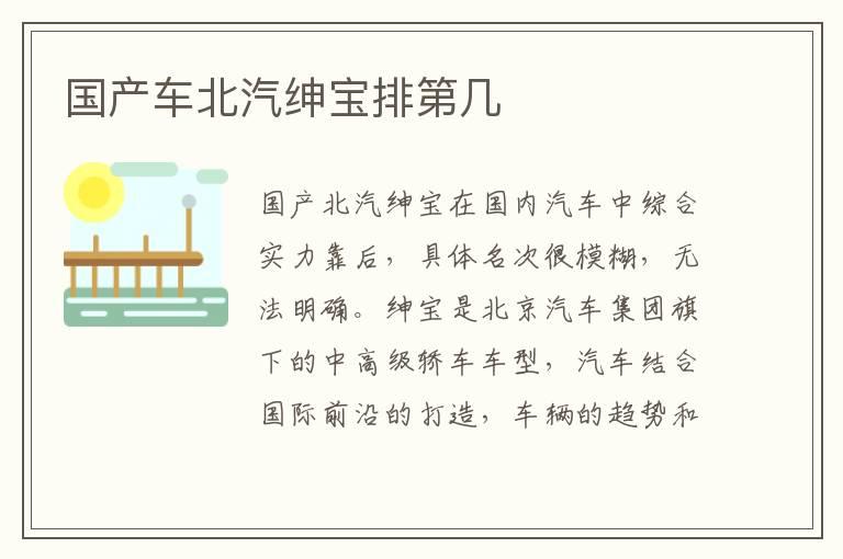 国产车北汽绅宝排第几