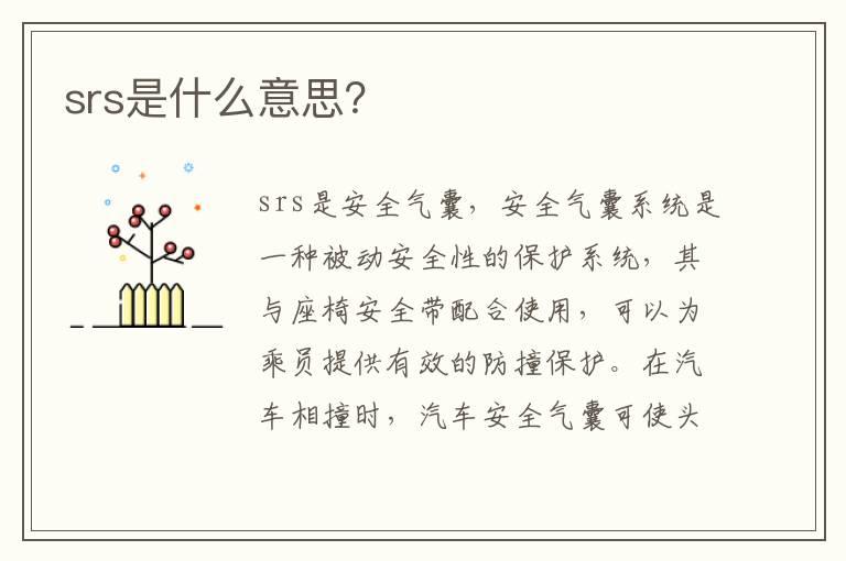 srs是什么意思？