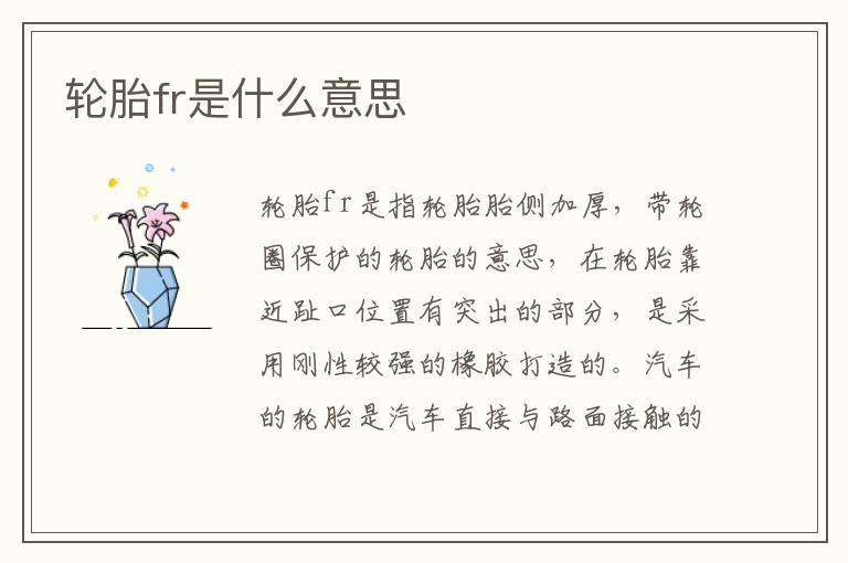 轮胎fr是什么意思